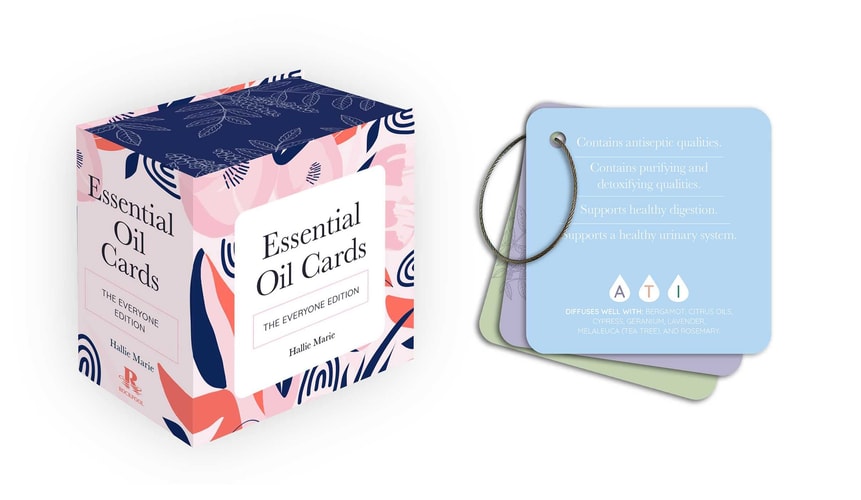 ESSENTIAL OIL CARDS The Everyone Edition Full -color Cards with Metal Ring-hold by HALLIE. MARIE