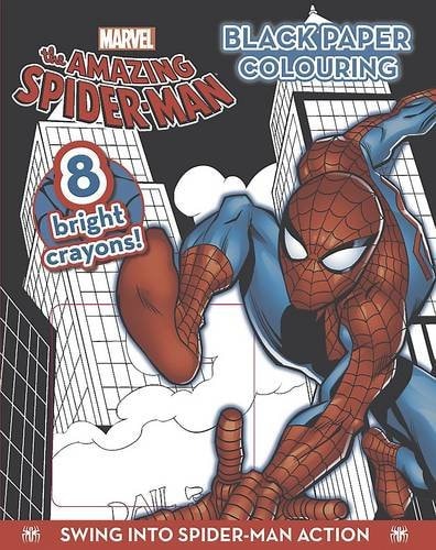 Marvel Spiderman Black Paper Colouring Book by Broomfield Publishing