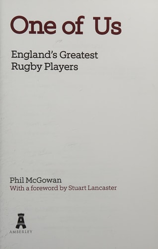 One of Us: England's Greatest Rugby Players by Phil McGowan