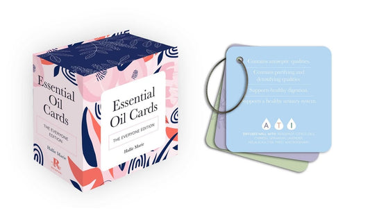 ESSENTIAL OIL CARDS The Everyone Edition Full -color Cards with Metal Ring-hold by HALLIE. MARIE