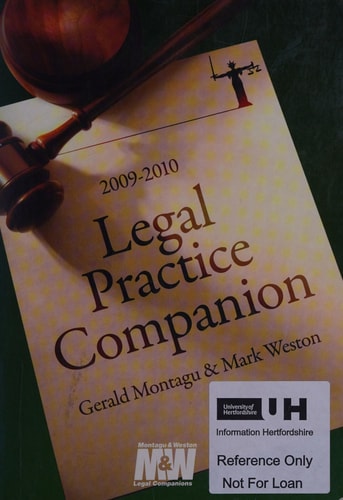 Legal Practice Companion 2009/10: Fifteenth Edition by Gerald Montagu, Mark Weston
