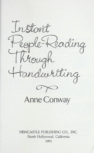 Instant People Reading Through Handwriting by Anne S. Conway