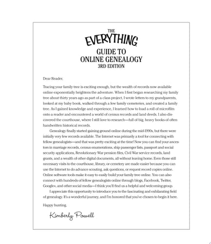 The Everything Guide to Online Genealogy Trace Your Roots, Share Your History, and Create an Online Family Tree by Kimberly Powell