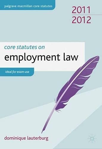 Core Statutes on Employment Law by Dominique Lauterburg