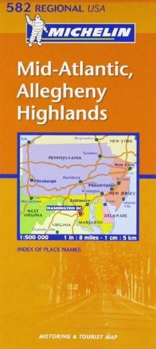 Mapa Regional Mid Atlantic, Allegheny Highlands