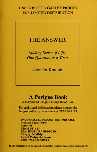 The Answer: Making Sense of Life, One Question at a Time by Jennifer Krause