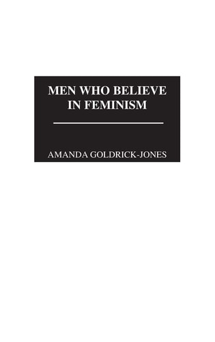 Men Who Believe in Feminism: by Amanda Goldrick-Jones