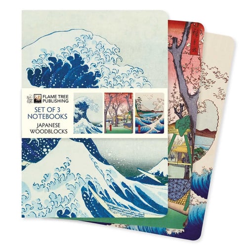 Japanese Woodblocks Set of 3 Standard Notebooks by Flame Tree Studio