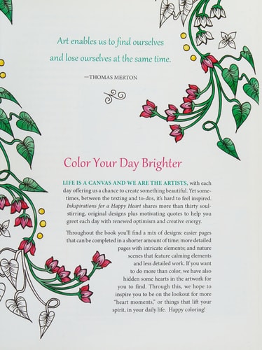 Inkspirations for a Happy Heart: Inspired Coloring Designs to Lift Your Spirit and Feed Your Soul
