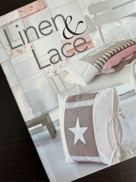 Linen & Lace: Simple-to-sew homestyle charm using new and vintage lace by Chantal Sabatier