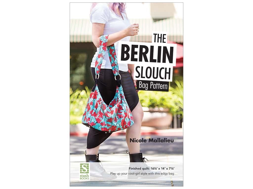 The Berlin Slouch Bag Pattern: Finished bag: 16 1/2' x 14' x 7 1/2' - Play up your cool-girl style with this edgy bag by Nicole Mallalieu